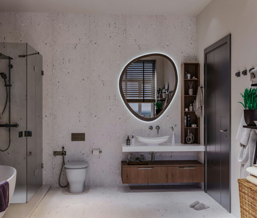 badkamer met neutrale kleuren